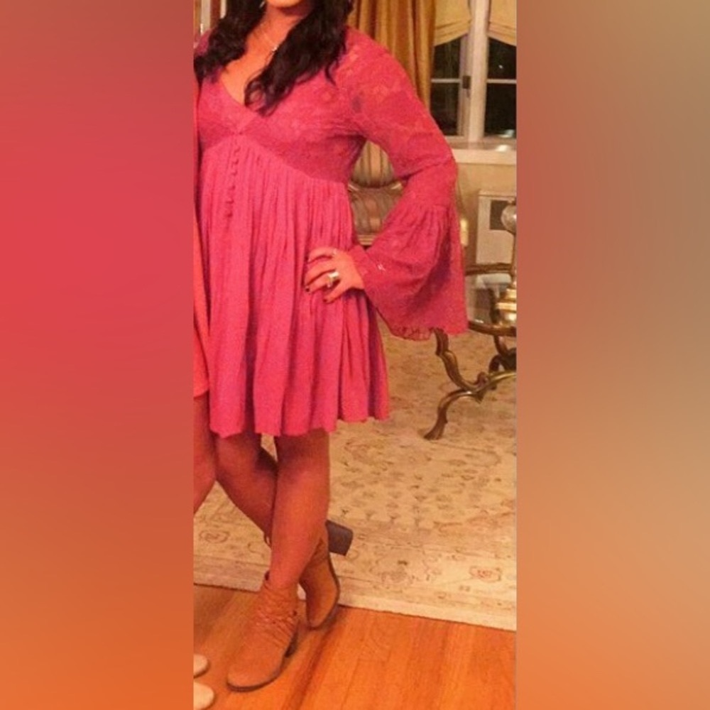 A free people lace bell sleeve dress